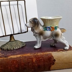 Vintage Cocker Spaniel Dog mini porcelain Vase